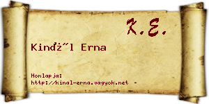 Kinál Erna névjegykártya